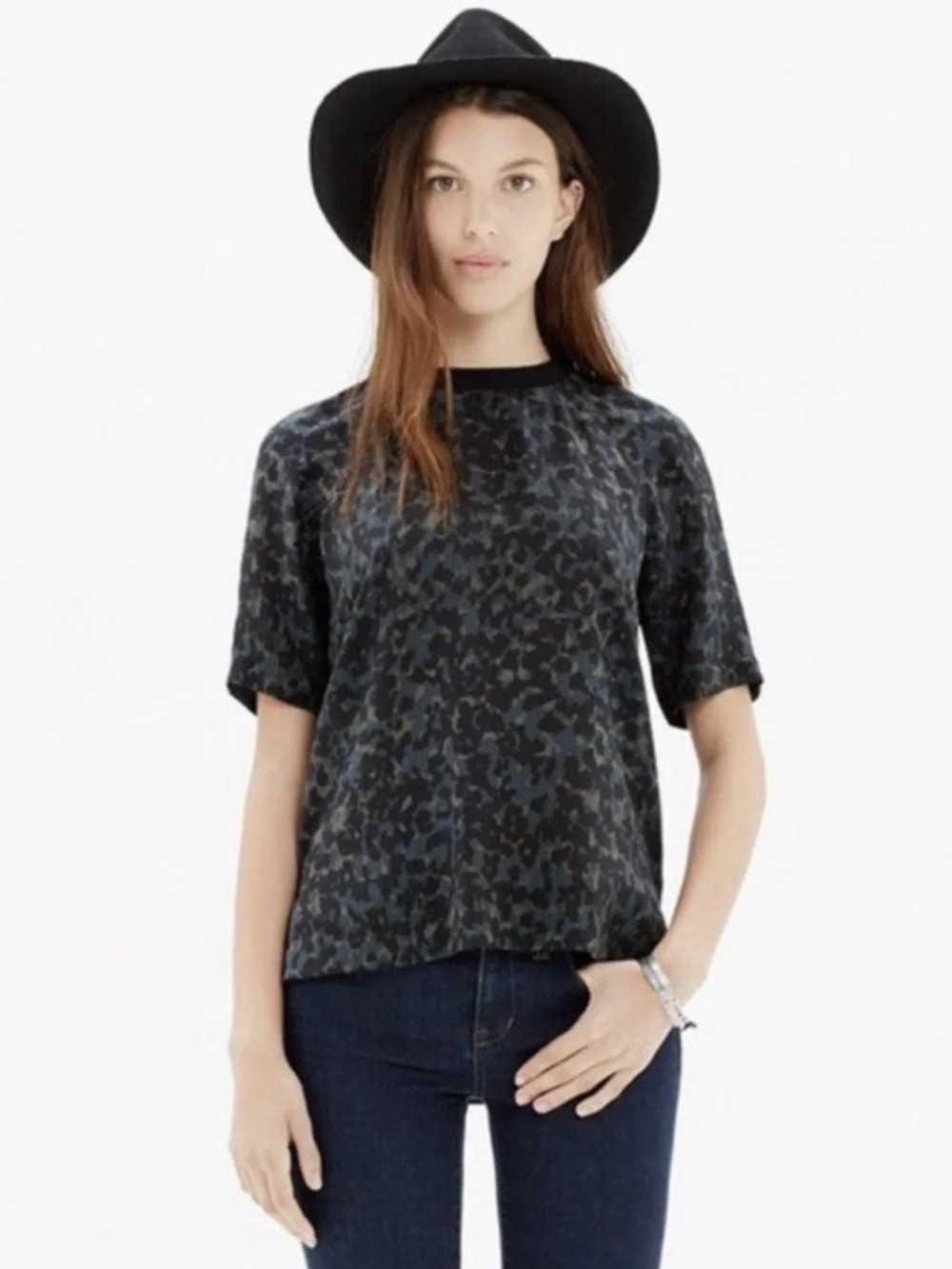 Madewell Silk Top Animal Print Small